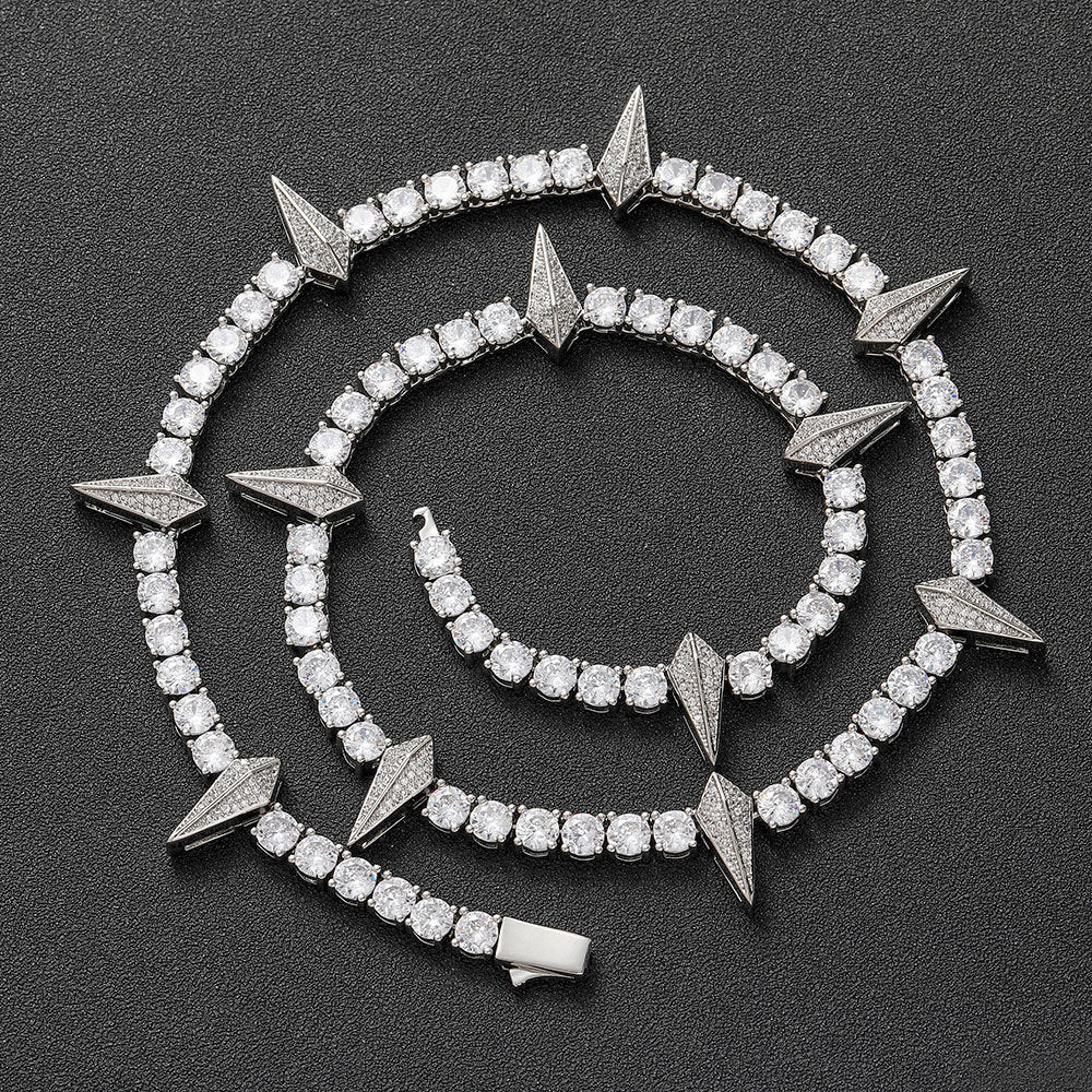 5MM 18K/White Gold Black Panther Tennis Chain Necklace