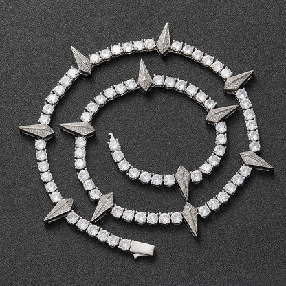 5MM 18K/White Gold Black Panther Tennis Chain Necklace