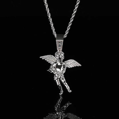 18K/White Gold Cherub Pendant