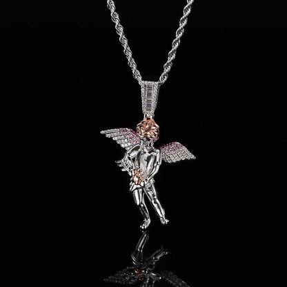 18K/White Gold Cherub Pendant