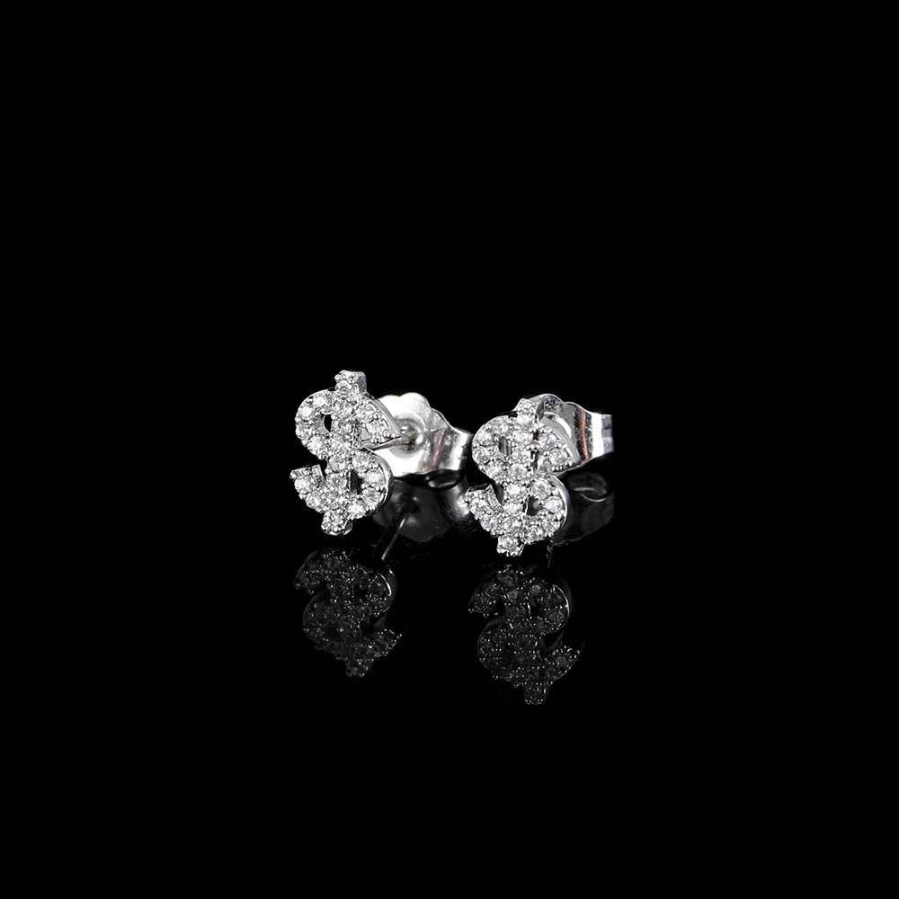 14K/White Gold dollar Symbol Earring