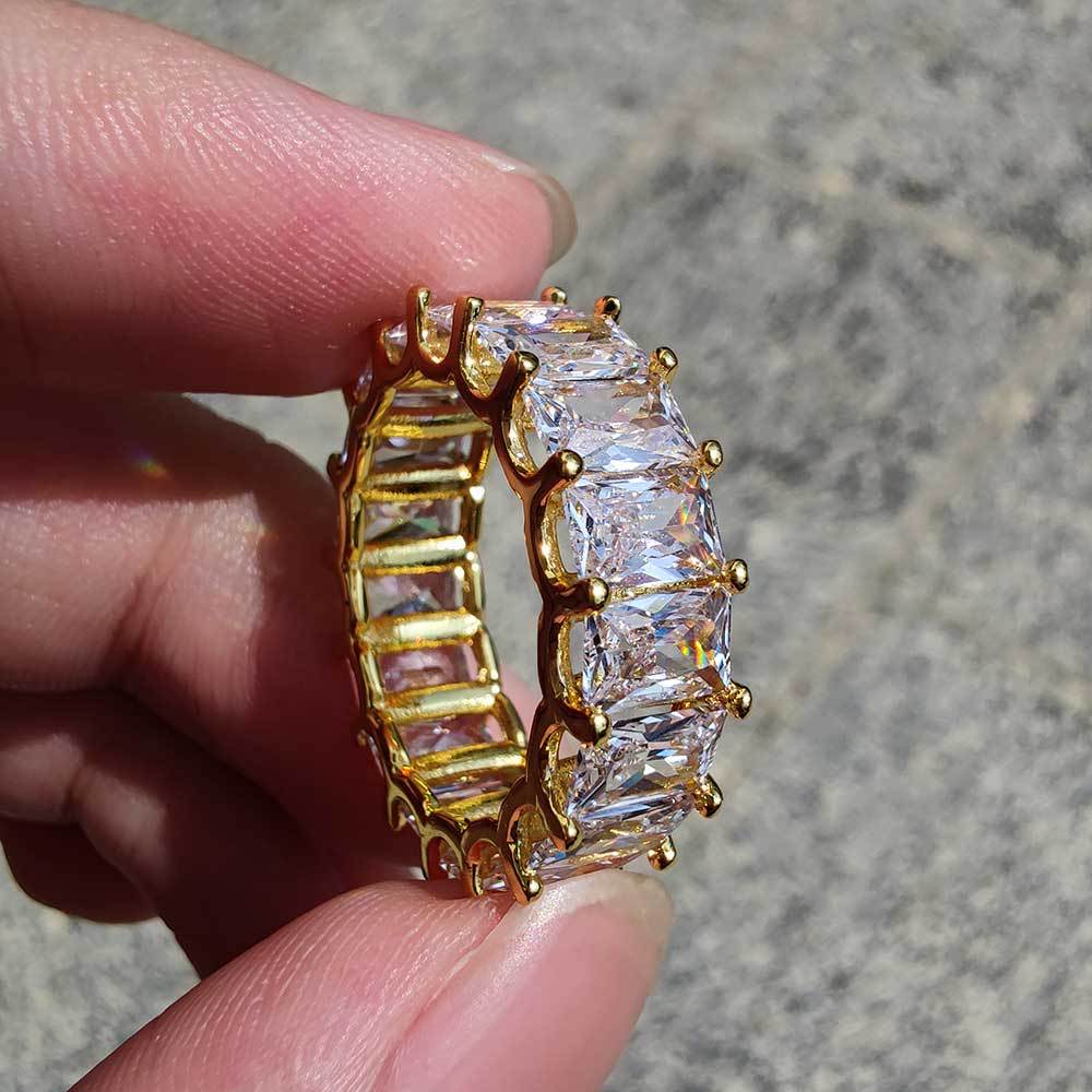 7MM 18K/White Gold Hip Hop Iced Out Ring