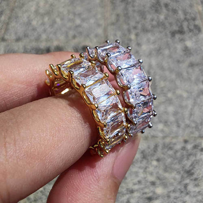 7MM 18K/White Gold Hip Hop Iced Out Ring