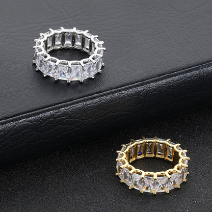 7MM 18K/White Gold Hip Hop Iced Out Ring