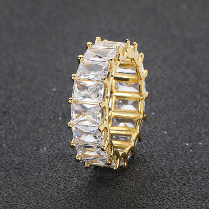 7MM 18K/White Gold Hip Hop Iced Out Ring