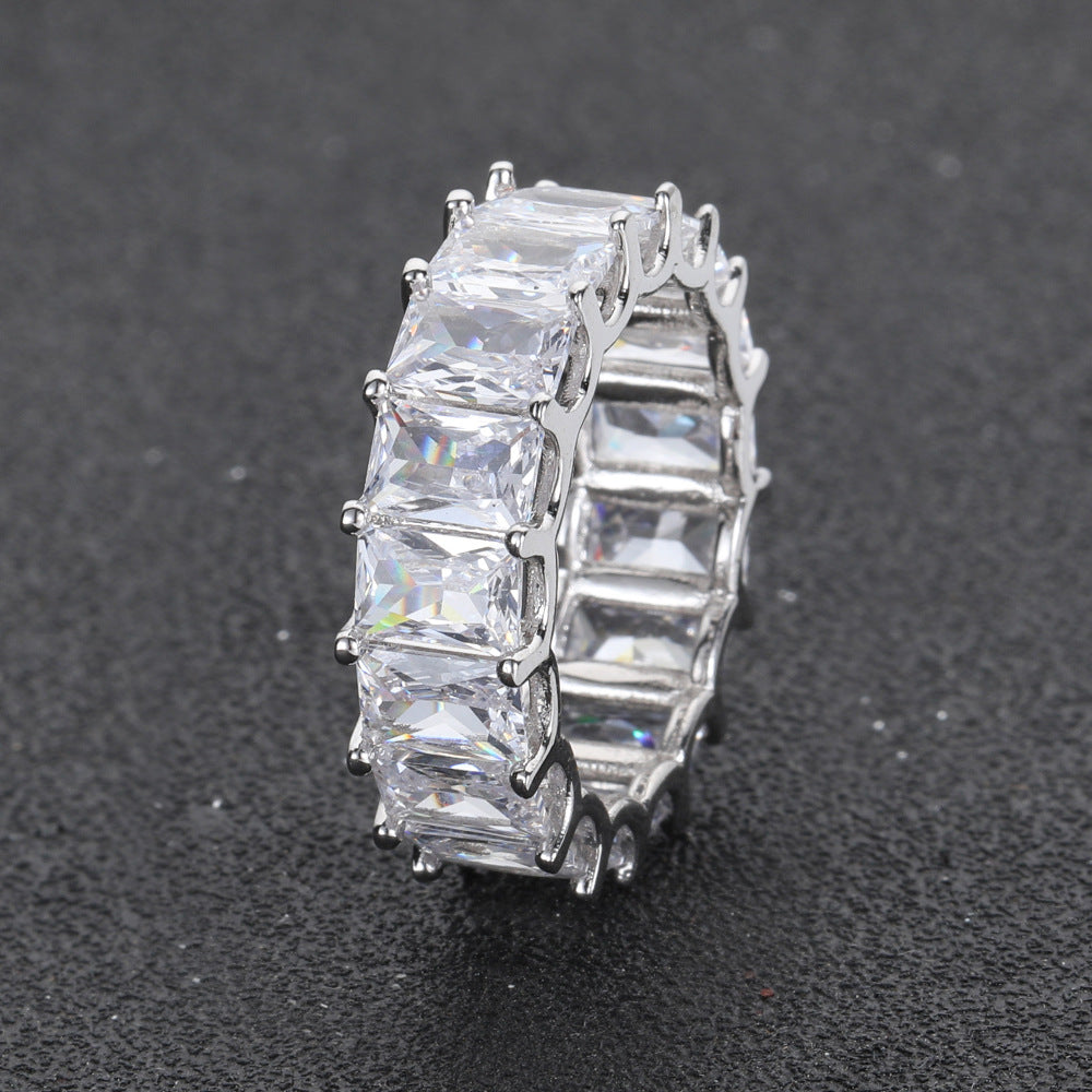 7MM 18K/White Gold Hip Hop Iced Out Ring