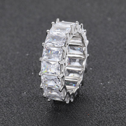 7MM 18K/White Gold Hip Hop Iced Out Ring