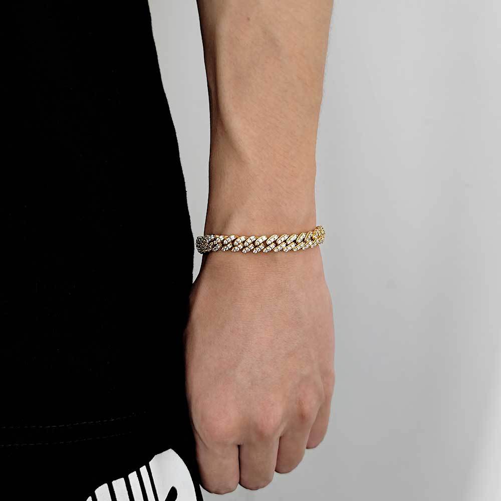 8MM 18K/White Gold Plated Iced Out Cuban Link Chain Necklace For Men TRIPOD JEWELRY