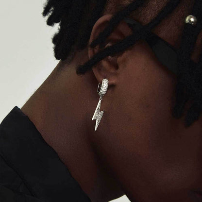 14K/White Gold Lightning Earring