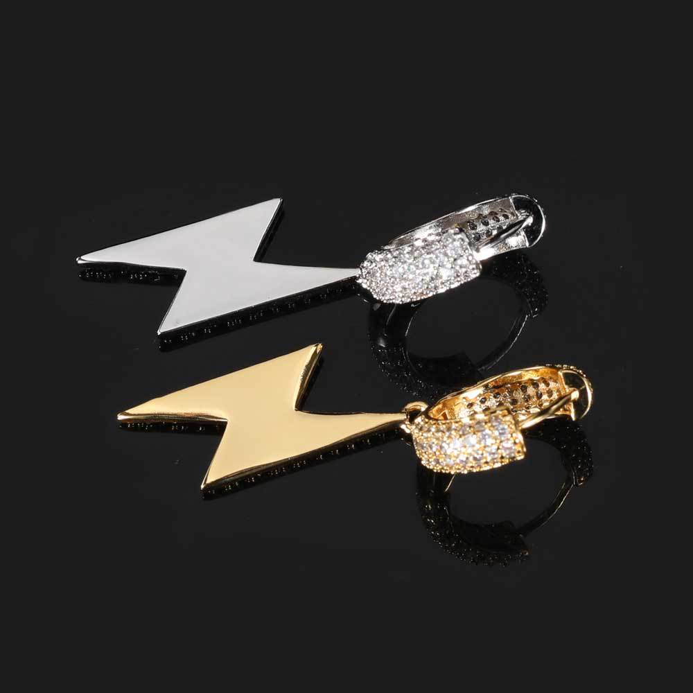 14K/White Gold Lightning Earring