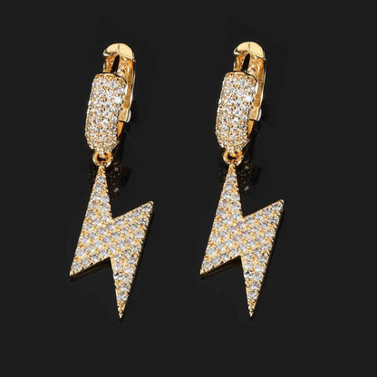 14K/White Gold Lightning Earring