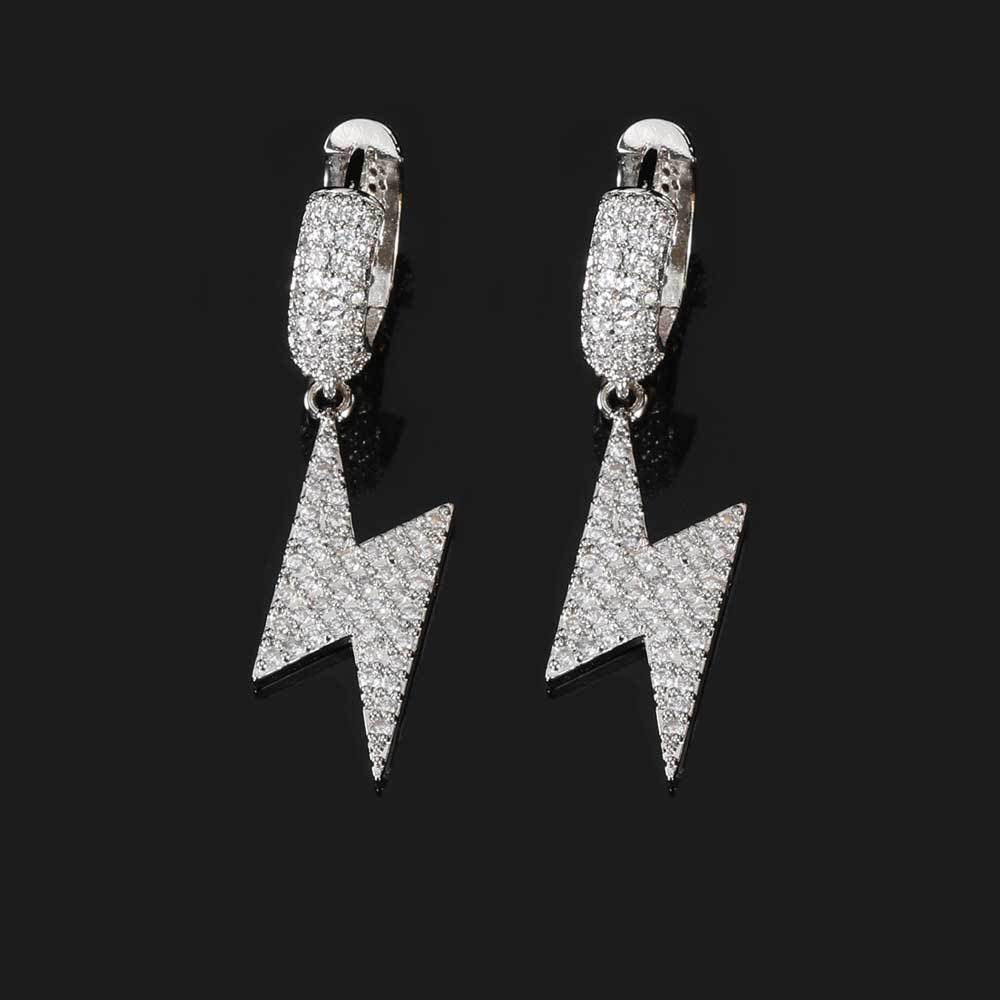 14K/White Gold Lightning Earring