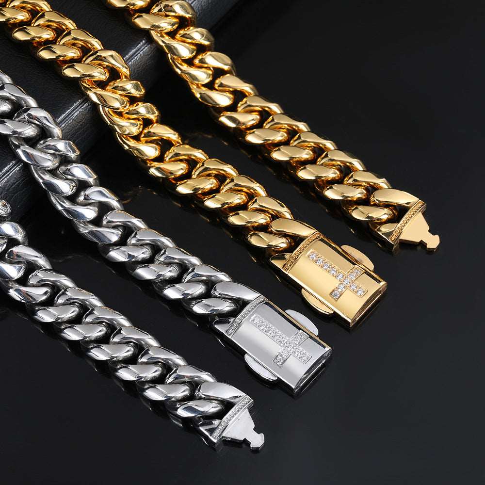 12MM 18K/White Gold Miami Cuban Link Bracelet