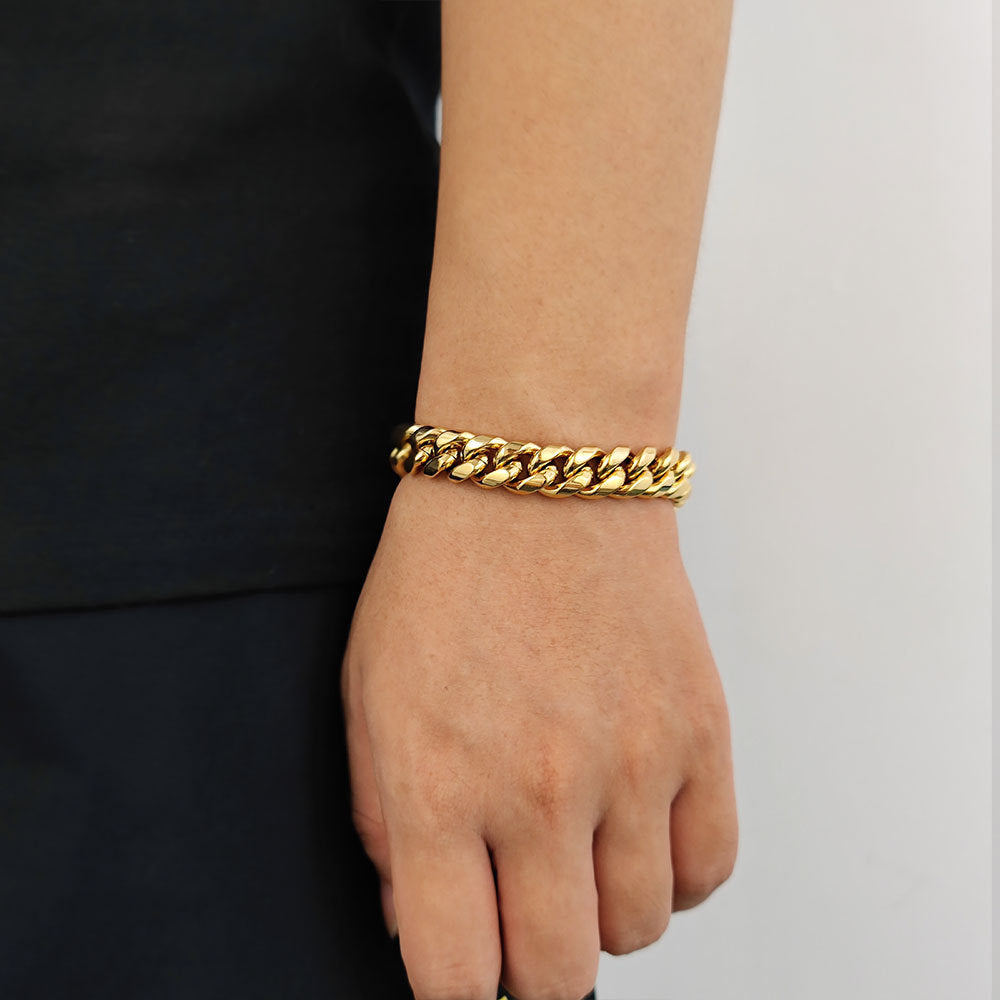 12MM 18K/White Gold Miami Cuban Link Bracelet