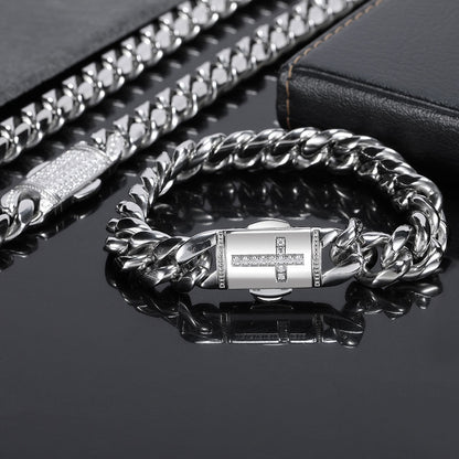 12MM 18K/White Gold Miami Cuban Link Bracelet