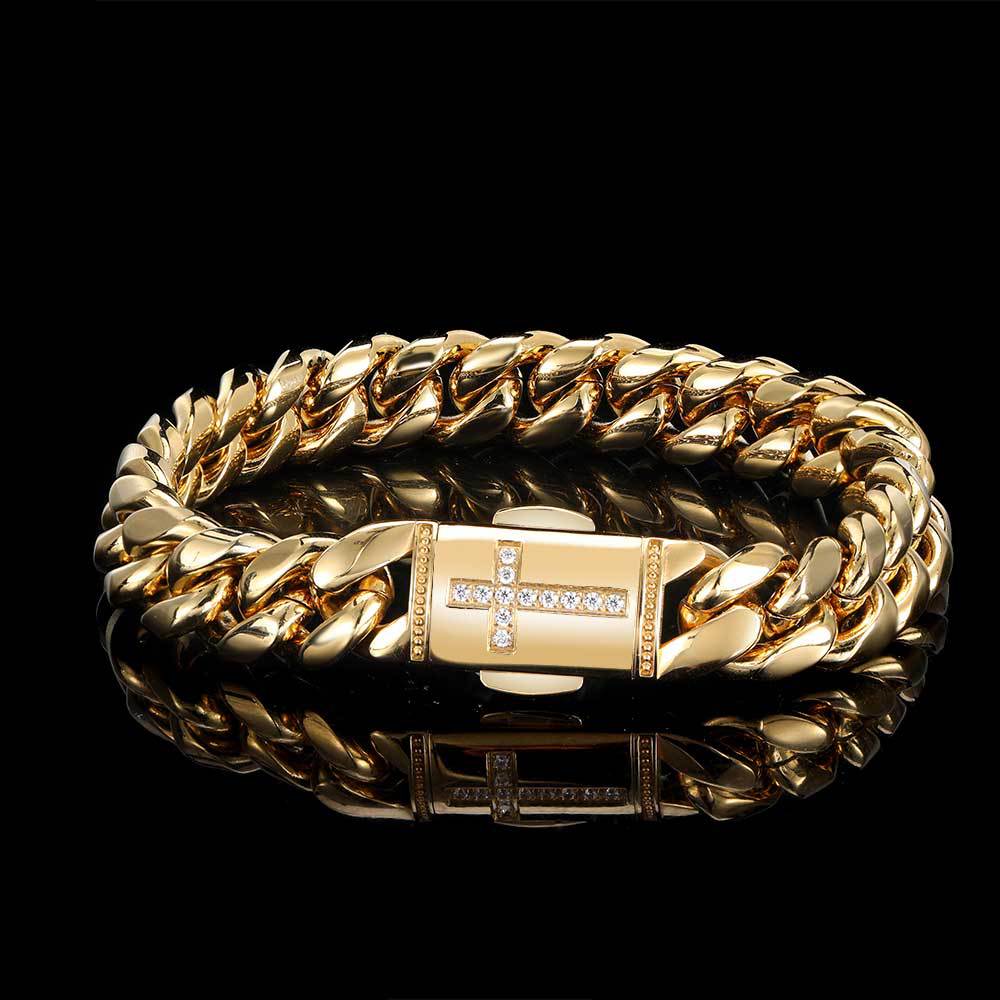 12MM 18K/White Gold Miami Cuban Link Bracelet