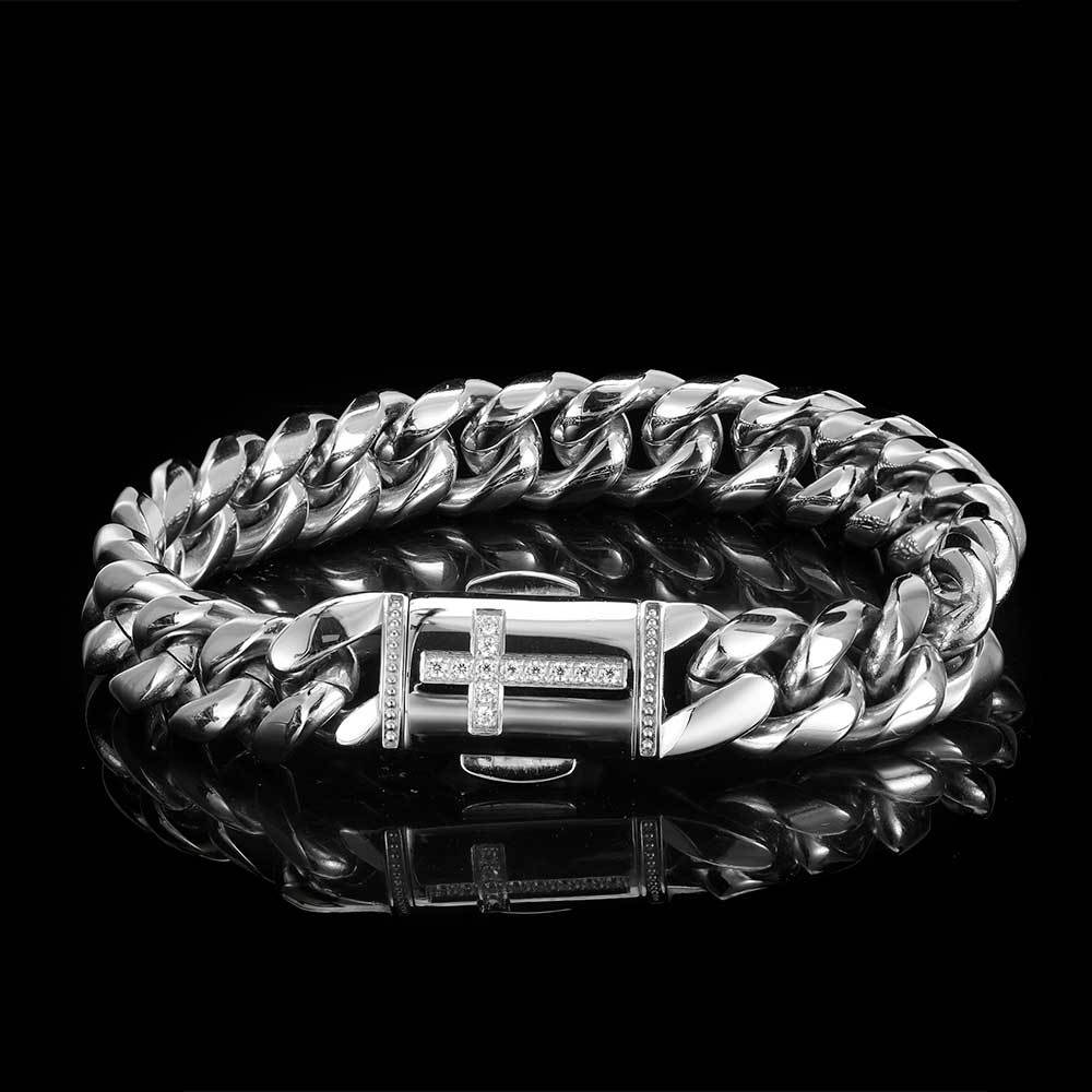 12MM 18K/White Gold Miami Cuban Link Bracelet