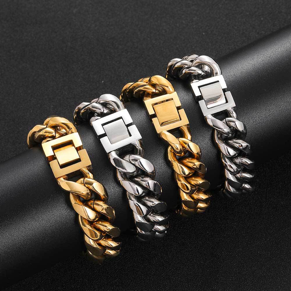 6/8/10/12MM 18K/White Gold Hip-Hop Miami Cuban Link Bracelet