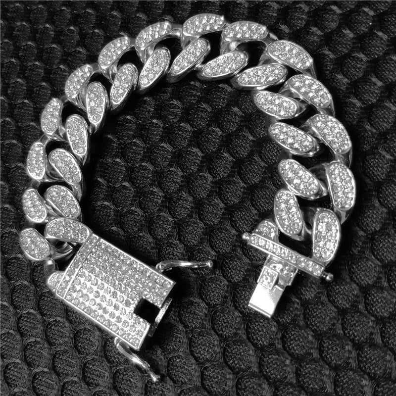 20MM Hip Hop Rap Gold Chain Iced Out Cuban Link Chain Necklace