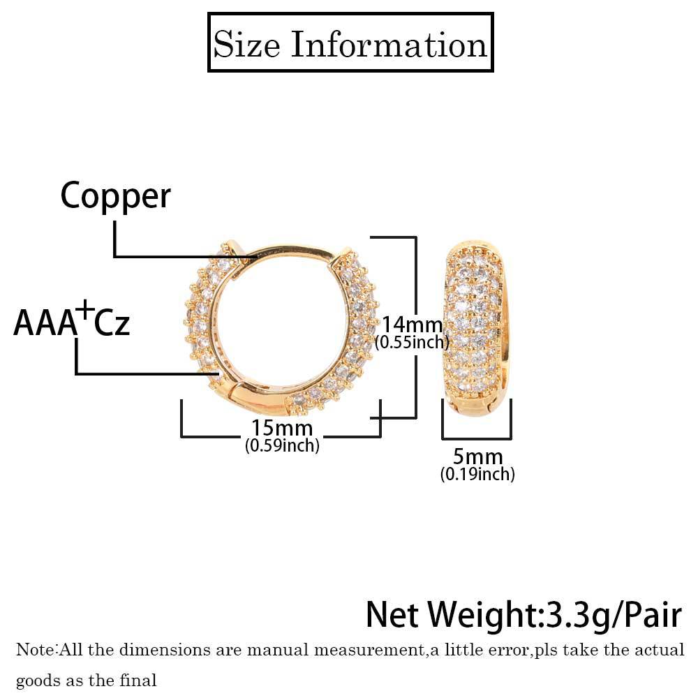 14K/White Gold Plated Round Earrings
