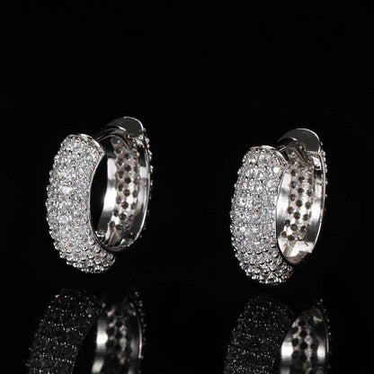 14K/White Gold Plated Round Earrings
