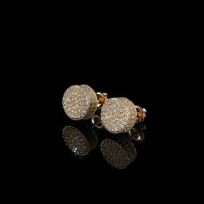 14K/White Gold Round Earring