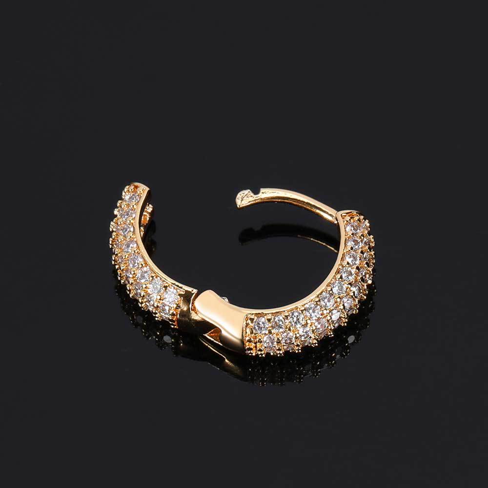 14K/White Gold Plated Round Earrings