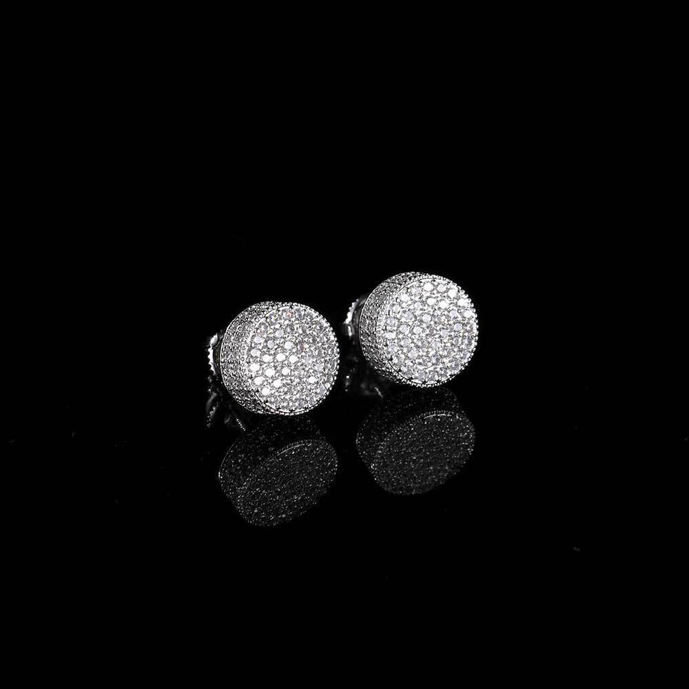 14K/White Gold Round Earring