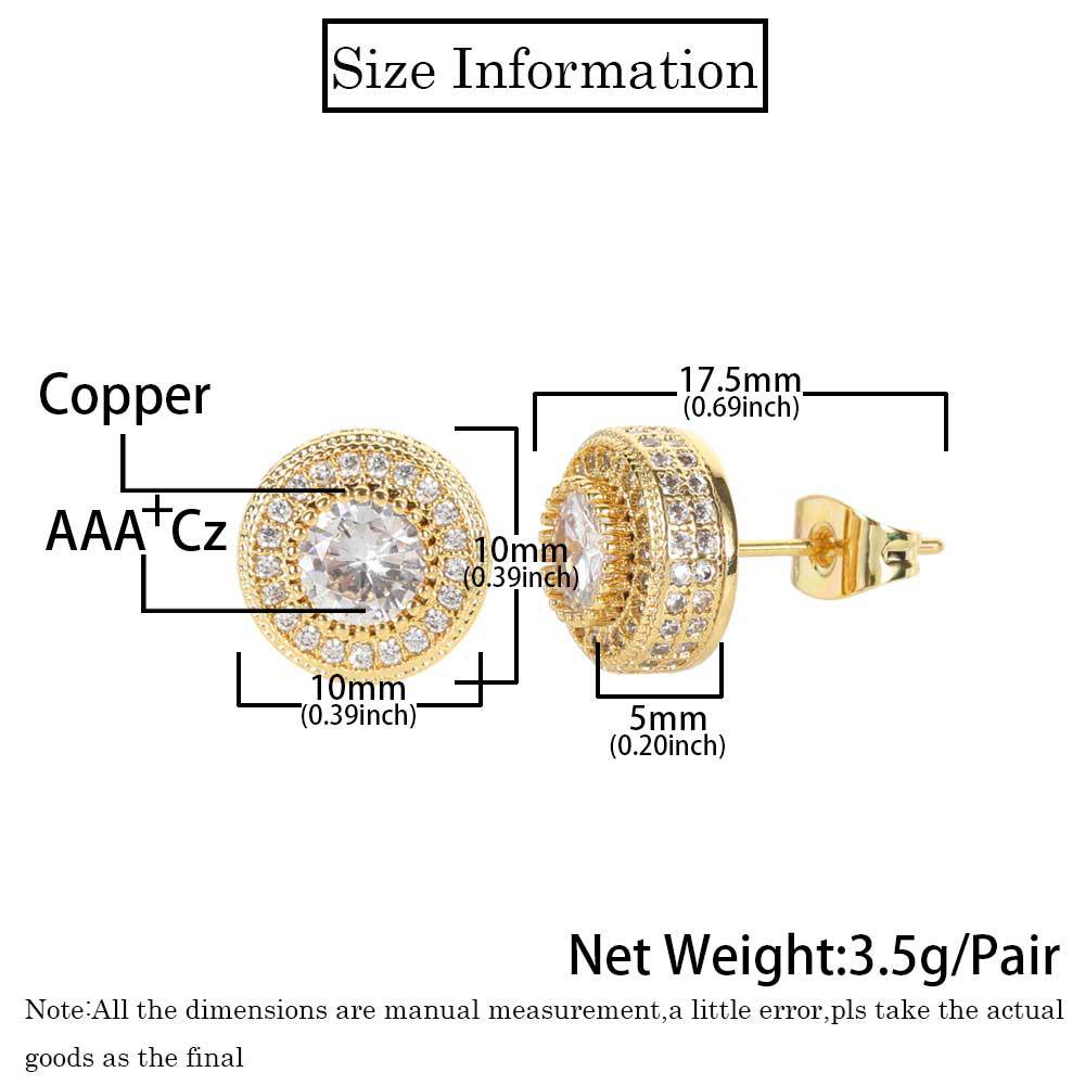 14K/White Gold Zricon Round Earring