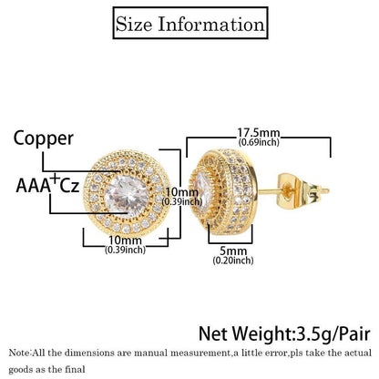 14K/White Gold Zricon Round Earring