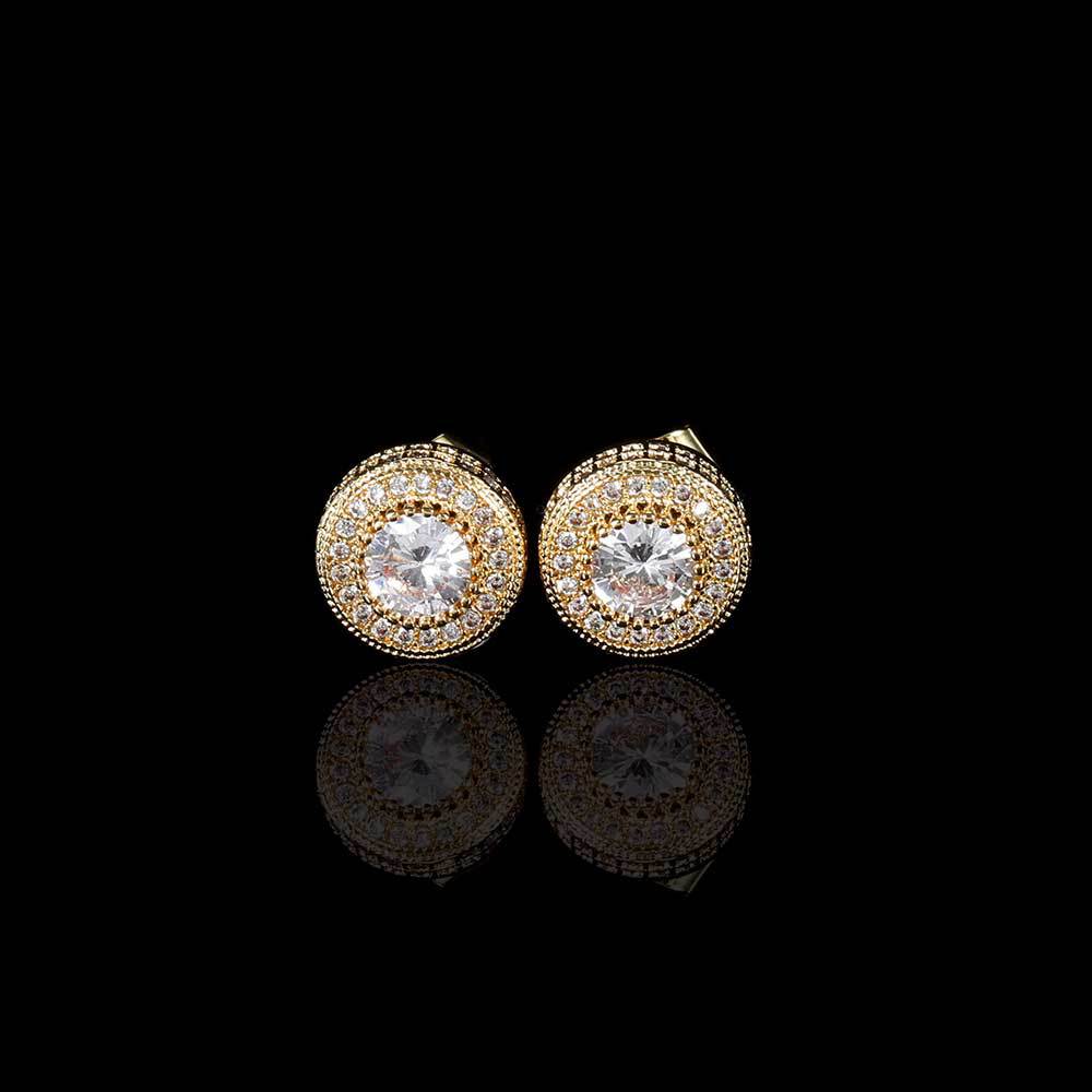 14K/White Gold Zricon Round Earring