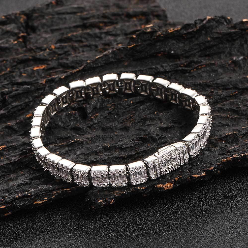 8MM 18K/White Gold Zircon Tennis Chain Bracelet