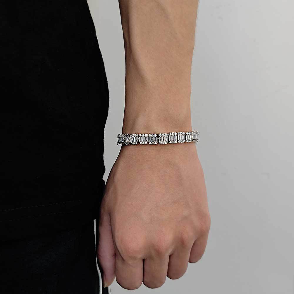 8MM 18K/White Gold Zircon Tennis Chain Bracelet