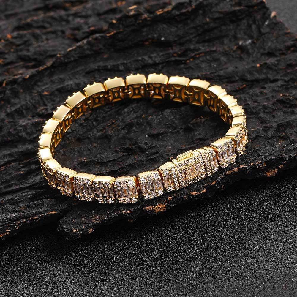 8MM 18K/White Gold Zircon Tennis Chain Bracelet