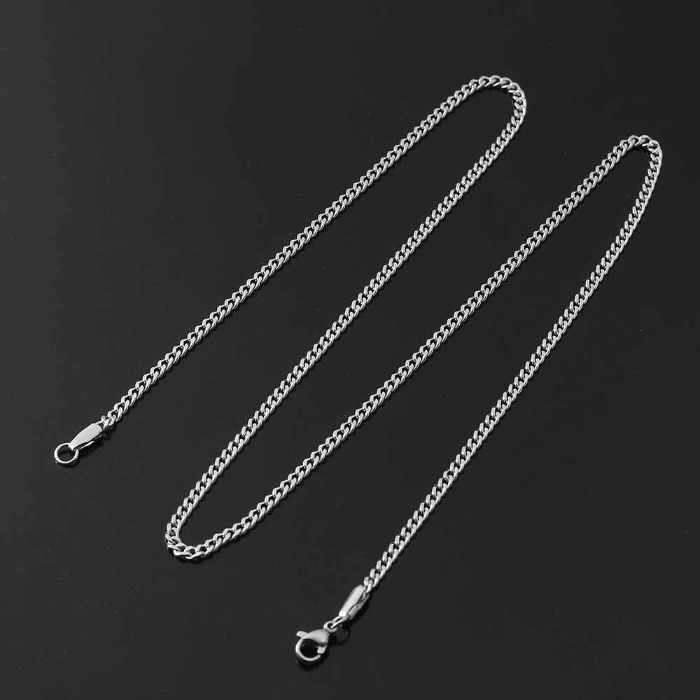 3MM 18k/White Gold Miami Cuban Link Chain Necklace