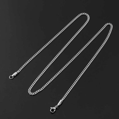 3MM 18k/White Gold Miami Cuban Link Chain Necklace