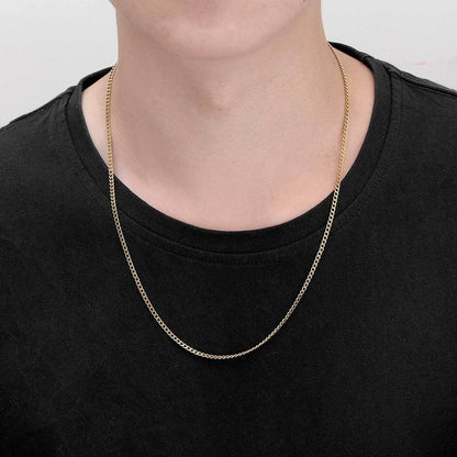 3MM 18k/White Gold Miami Cuban Link Chain Necklace