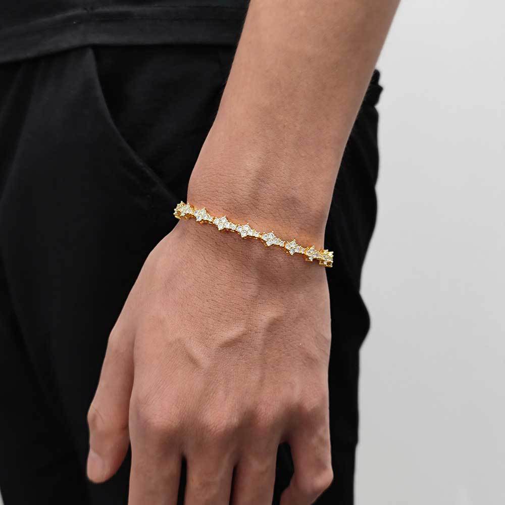 6.5MM 18K/White Gold Plated Tennis Chain Necklace
