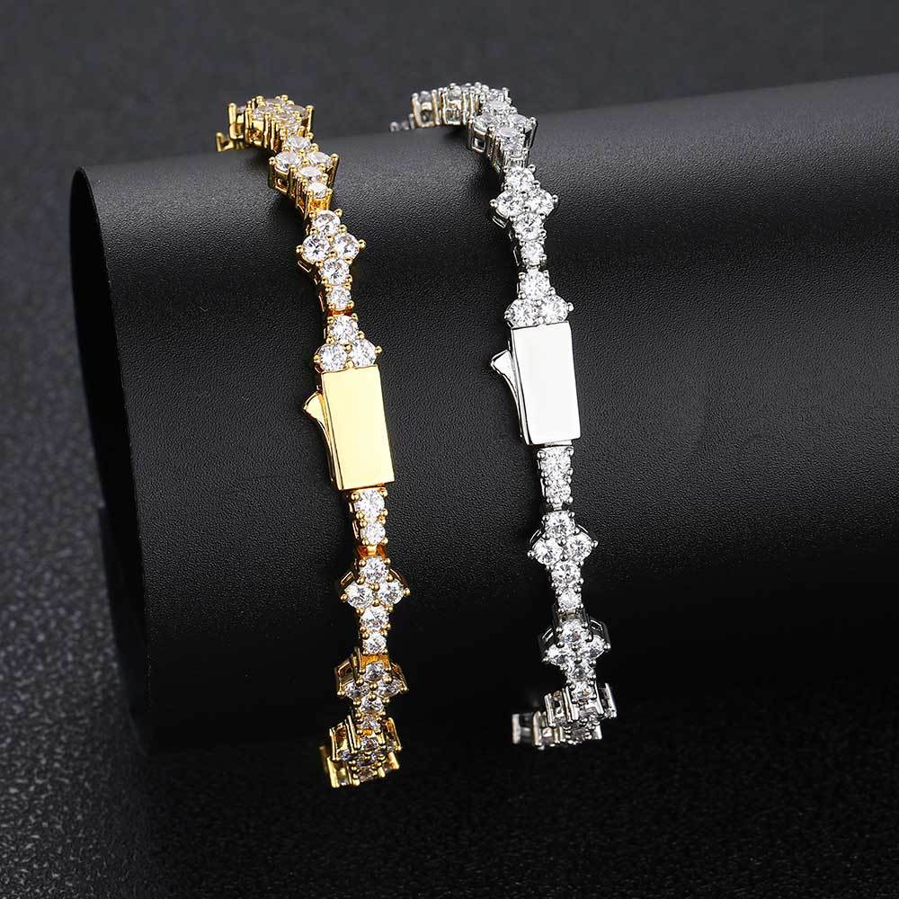 6.5MM 18K/White Gold Plated Tennis Chain Necklace