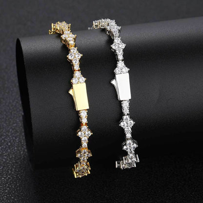 6.5MM 18K/White Gold Plated Tennis Chain Necklace