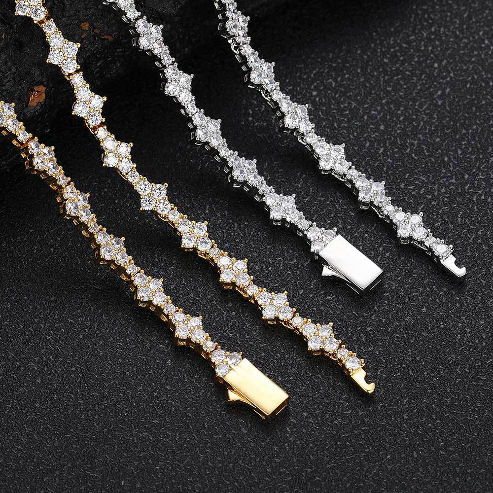 6.5MM 18K/White Gold Plated Tennis Chain Necklace