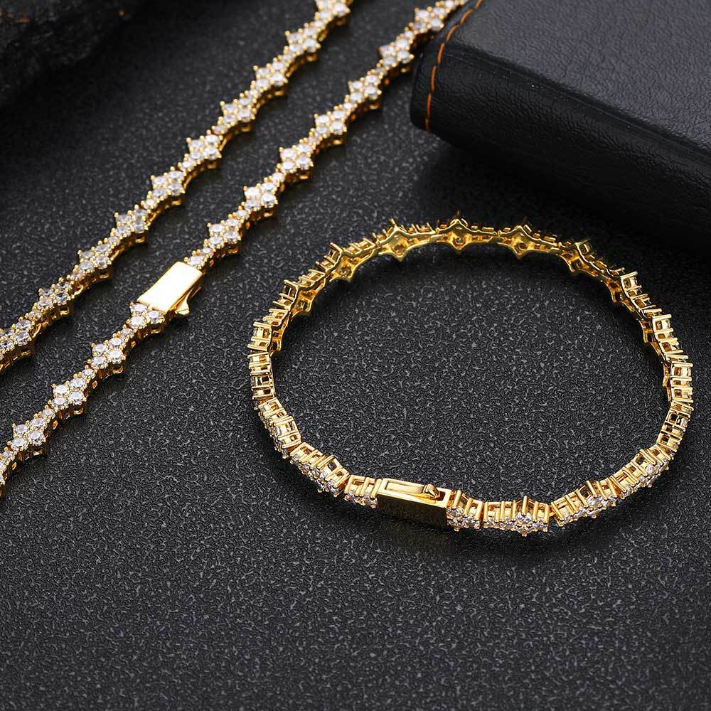 6.5MM 18K/White Gold Plated Tennis Chain Necklace