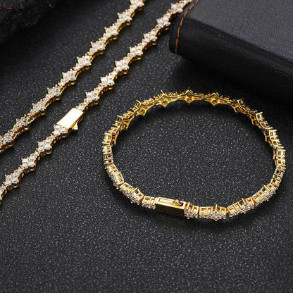 6.5MM 18K/White Gold Plated Tennis Chain Necklace