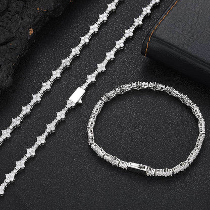 6.5MM 18K/White Gold Plated Tennis Chain Necklace