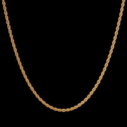 4MM 14k Gold Rope Chain Necklace