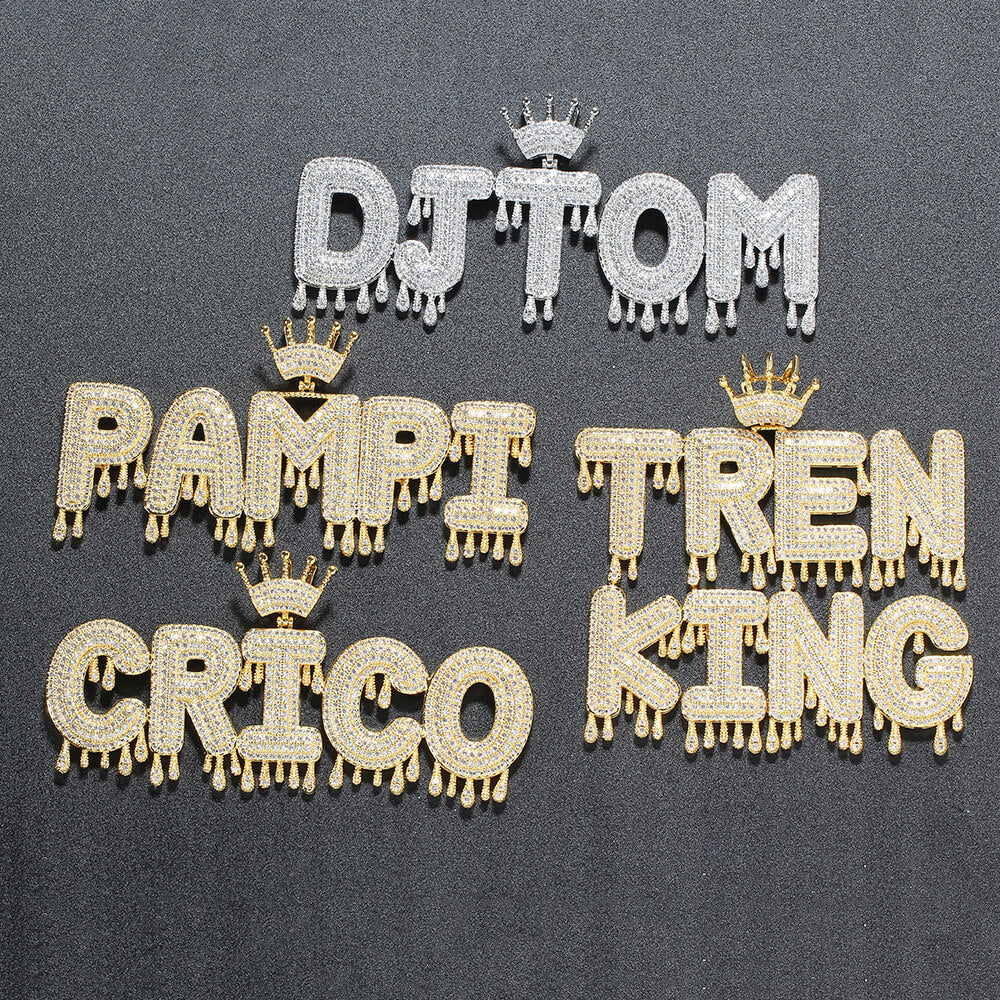 Crown Drop Letter Custom Stitching Pendant For Men Gift TRIPOD JEWELRY