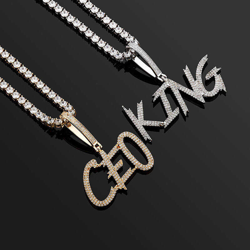 Custom Name Letters Pendant Necklace For Men