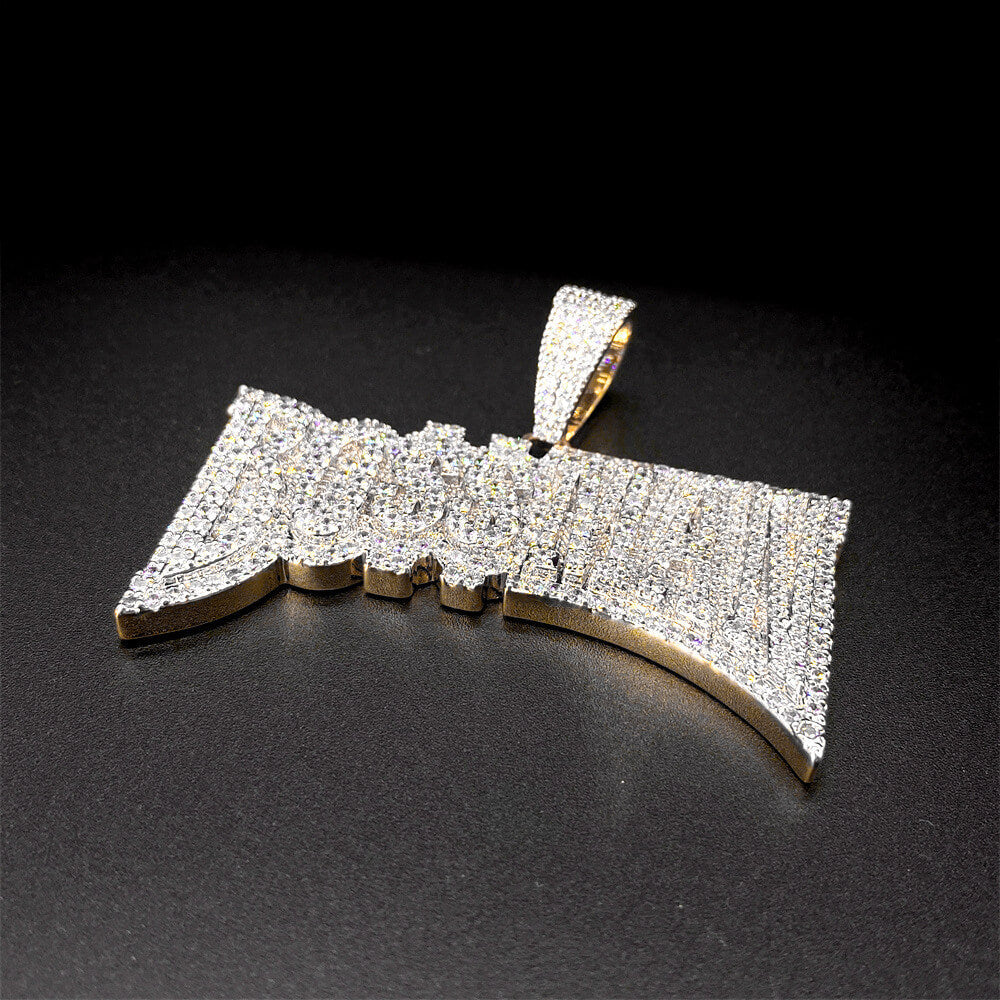 Gold/White Gold Zircon Letter BOSSMAN Pendant TRIPOD JEWELRY