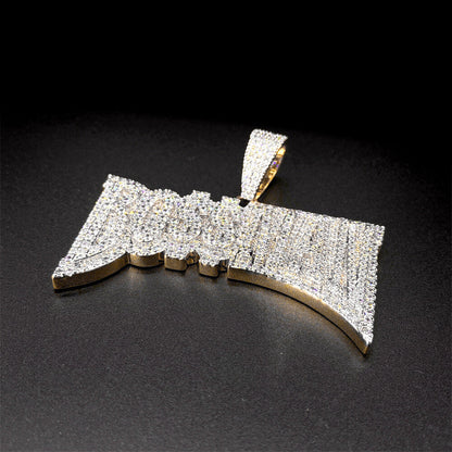 Gold/White Gold Zircon Letter BOSSMAN Pendant TRIPOD JEWELRY