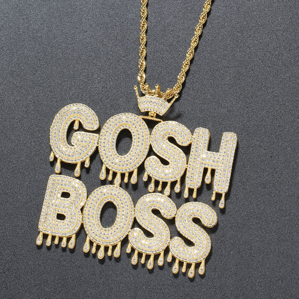 Crown Drop Letter Custom Stitching Pendant For Men Gift TRIPOD JEWELRY